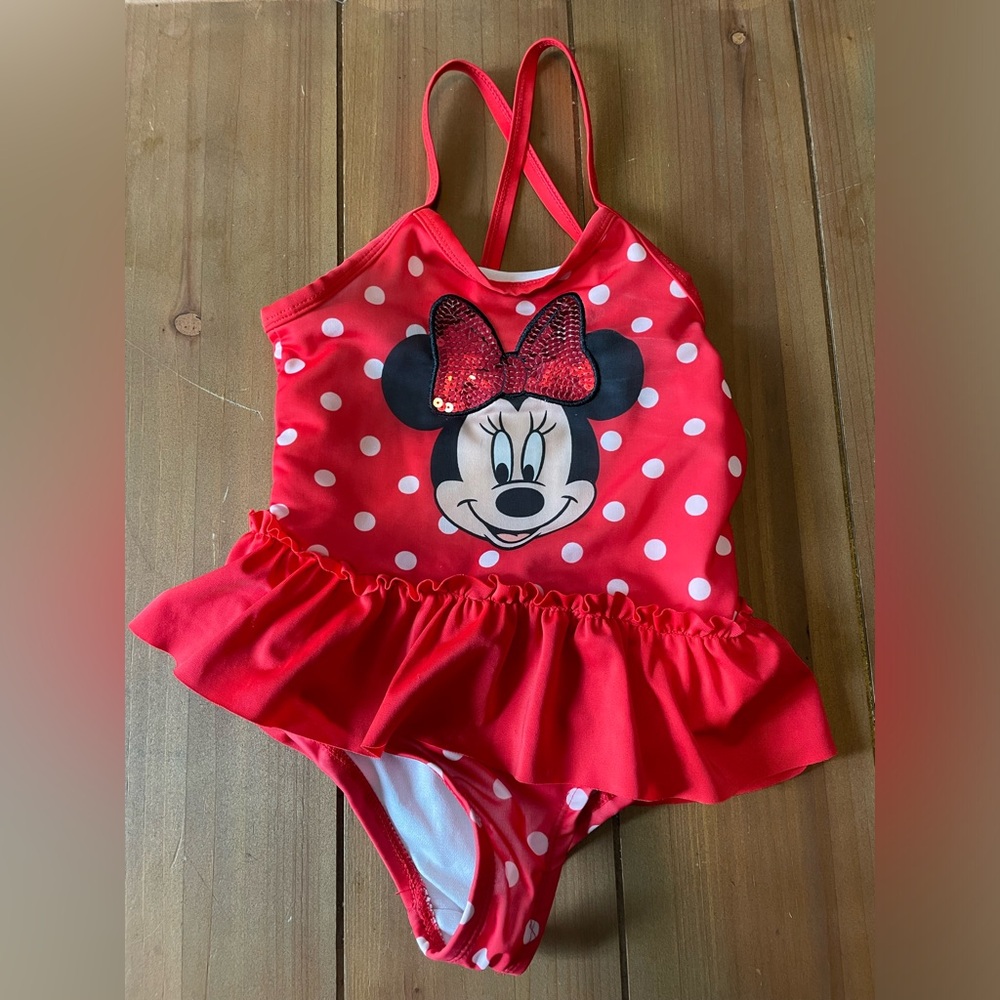 Toddler girls Disney Minnie Mouse one piece swimsuit size 4